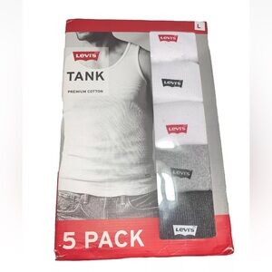 Levi’s Premium Cotton Men’s Tanks 5Pk Multi Damaged
